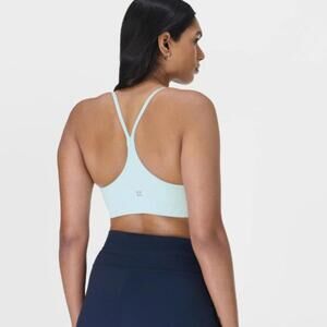 Sweaty Betty Soft Rib Padded Y Sports Bra Light Mint Green S $50
